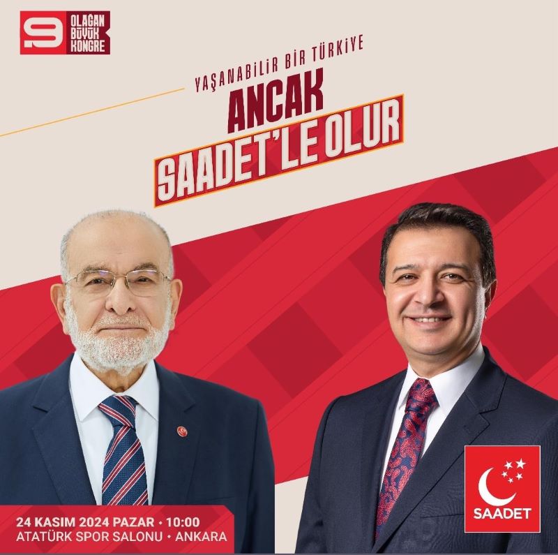 Saadet Partisi 24 Kasım’da kongreye gidecek