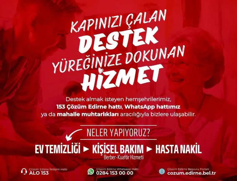 Edirne Belediyesi tarafından sosyal belediyecilik