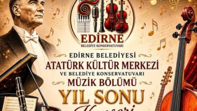 Edirne Belediyesi Müzik Sınıfı kurslarında eğitim alan öğrenciler, düzenlenecek Yıl