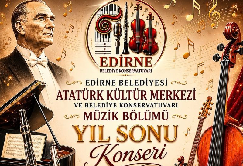 Edirne Belediyesi Müzik Sınıfı kurslarında eğitim alan öğrenciler, düzenlenecek Yıl