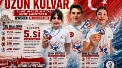 Edirne’yi temsil eden Poseidon Spor Kulübü sporcuları, Türkiye Sportif Kulüpler