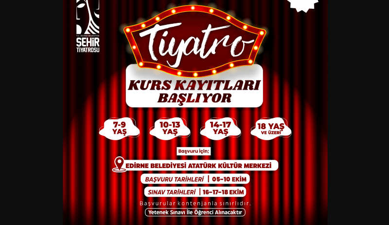 Edirne Belediyesi Atatürk Kültür Merkezi ve Belediye Konservatuvarı bünyesinde faaliyetlerini