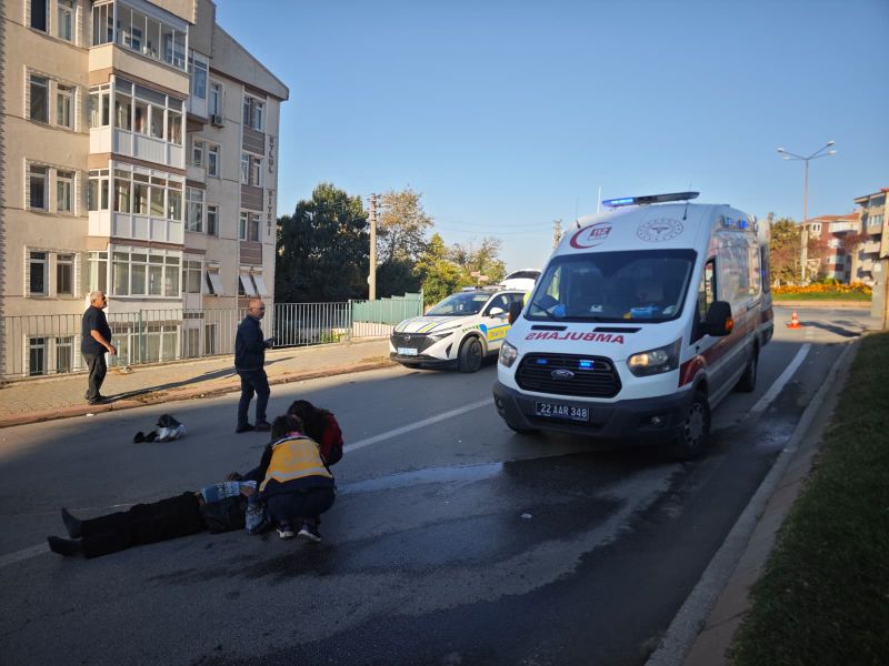 Edirne Binevler mevkiinde sabah saatlerinde karşıdan karşıya geçmeye çalışan yaşlı
