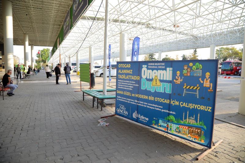 Edirne Belediyesi, işletmesini devraldığı Şehirlerarası Otobüs Terminali’nde kapsamlı bakım ve